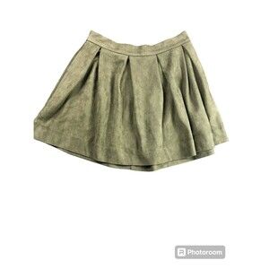 Honey Punch Skirt Women Size Small Green  Flare Zipper Stretch Line